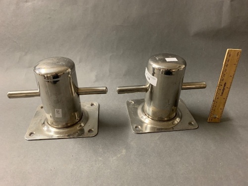 Pair of Small Stainless Steel Yacht Bollards