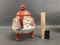 Chinese 2 Handled Urn on 3 Feet - Signed - 2