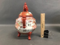 Chinese 2 Handled Urn on 3 Feet - Signed - 4