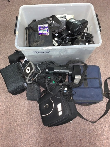 Large Box Lot of Camera and Lens Cases