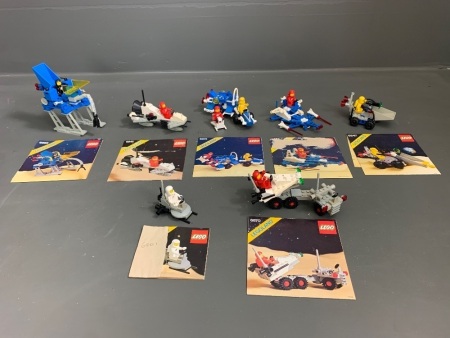 Assorted Vintage Space Lego with Original Instructions 