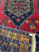 Red Hand Double Knotted Wool on Wool Rug - 2