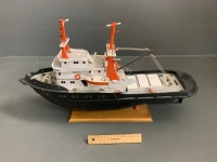 Model Patrol Boat on Timber Stand