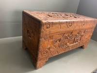 Small Carved Camphorwood Chest - 3