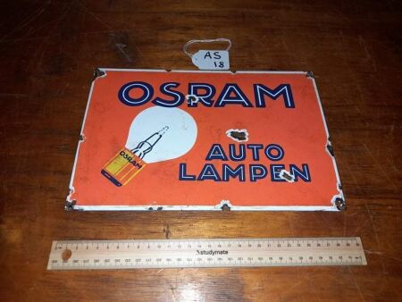 OSRAM ENAMEL SIGN - CONDITION FAIR