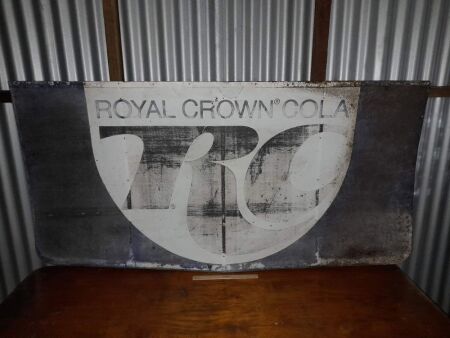 VINTAGE ROYAL CROWN COLA SIGN - 1830W 870H - CONDITION FAIR