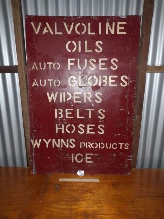 VINTAGE HANDMADE SERVICE STATION SIGN - GALVANISED STEEL - 1200 HIGH X 810 WIDE - CONDITION GOOD