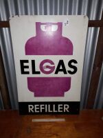 DOUBLE SIDED SWINGING ELGAS REFILLER SIGN - 600W X 900H - CONDITION GOOD - 2