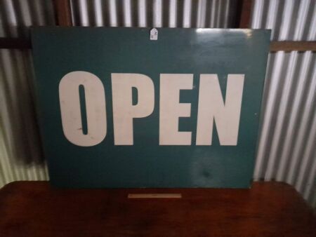 PLASTIC OPEN SIGN - 1220W X 920H - CONDITION FAIR