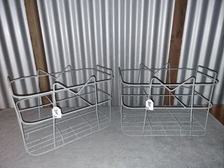 PAIR OF GALVANISED 6 BOTTLE CRATES - CONDITION GOOD