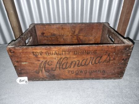 MCNAMARAS TOOWOOMBA WOODEN CRATE - CONDITION FAIR