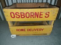 OSBORNES HOME DELIVERY WOODEN CRATE - CONDITION GOOD