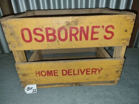 OSBORNES HOME DELIVERY WOODEN CRATE - CONDITION GOOD