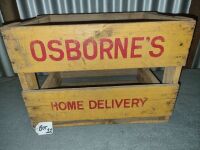 OSBORNES HOME DELIVERY WOODEN CRATE - CONDITION GOOD