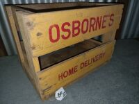 OSBORNES HOME DELIVERY WOODEN CRATE - CONDITION GOOD - 2