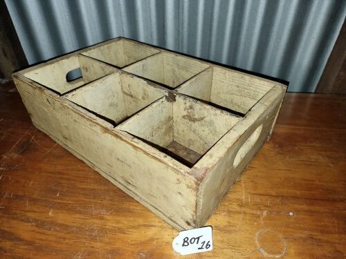 PAINTED TIMBER BOTTLE CRATE - CONDITION FAIR