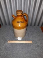 DOMESTOS 1 GALLON DEMIJOHN WITH POURER SPOUT 350H X 180W - CONDITION GOOD - 4