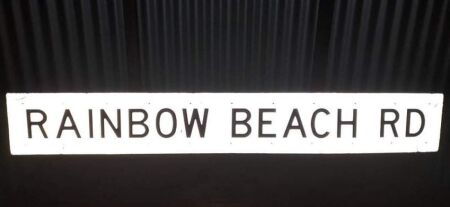 ALUMINIUM / REFLECTIVE STICKER ROAD SIGN - 2100 X 300-CONDITION GOOD