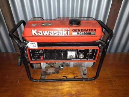 KAWASAKI KG-1600B PETROL GENERATOR -CONDITION GOOD