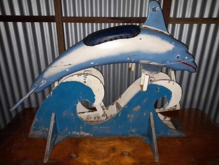 VINTAGE HANDMADE ROCKING DOLPHIN - UNIQUE - 1300L X 950H-CONDITION GOOD