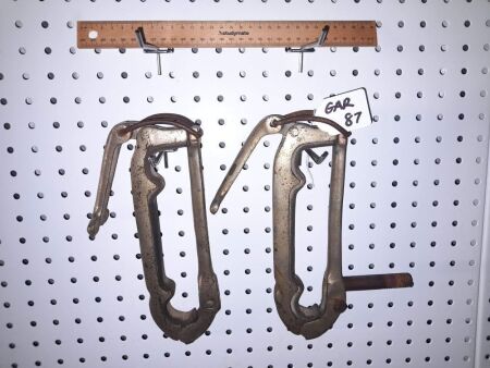 PAIR OF VINTAGE HOOD BOW CLAMPS- CONDITION GOOD