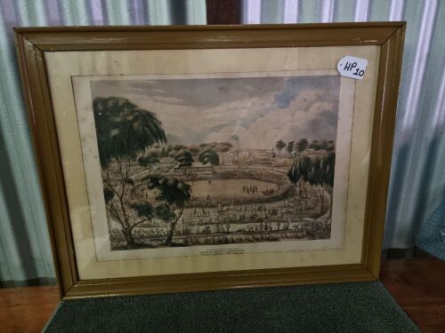 PRINT - FIRST GATHERING OF BENDIGO CALEDONIAN SOCIETY 1860- CONDITION FAIR