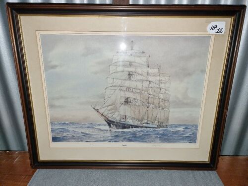 PAMIR TALL SHIP PRINT - LIMITED EDITION - 90/300 SIGNED - CONDITION GOOD