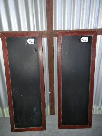 2 X BLACKBOARD SIGNS 305X840 - CONDITION FAIR