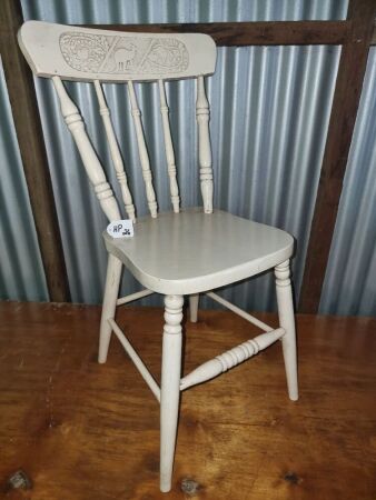 ANTIQUE PRESSED DESIGN, KANGAROO KITCHEN CHAIR - CONDITION GOOD