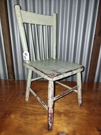 HANDMADE TIMBER CHILDS CHAIR - VINTAGE - CONDITION FAIR