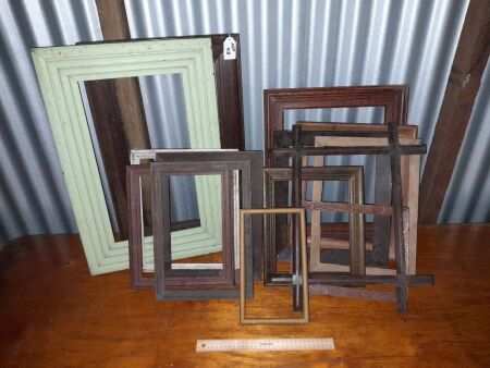 VINTAGE TIMBER PICTURE FRAMES X 14 - CONDITION GOOD