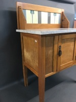 Marble Topped Washstand with Original Tiled Splashback - 3