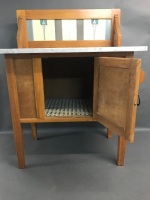 Marble Topped Washstand with Original Tiled Splashback - 4