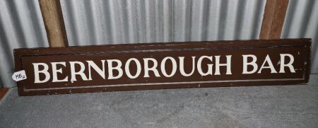 BERNBOROUGH BAR SIGN FROM DOOMBEN RACETRACK - 205 X 1220 - CONDITION GOOD