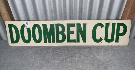 DOOMBEN CUP SIGN FROM DOOMBEN RACETRACK - 205 X 920 - CONDITION GOOD