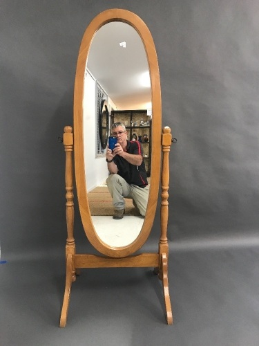 Oval Cheval Mirror & Large Timber Framed Mirror