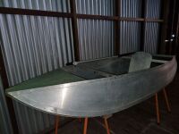 HANDMADE FOLDING CANOE. ALUMINIUM/CANVAS 2300L X 740W. PLUS PADDLE - CONDITION GOOD - 2