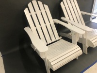 2 White Folding Adirondack Style Chairs - 3