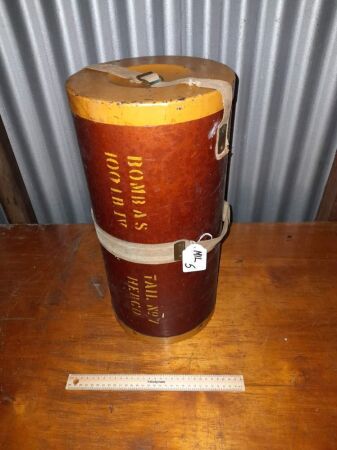 1941 100LB AIRCRAFT BOMB CYLINDER / VGC - 470 LONG X 220 DIAMETER - CONDITION GOOD