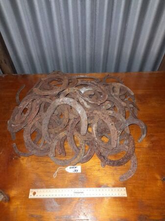 VINTAGE USED STEEL HORSESHOES X 100 - CONDITION FAIR