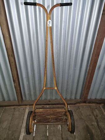 VINTAGE POP AND PUSH MOWER - CONDITION FAIR