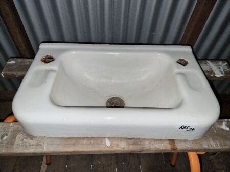 VINTAGE CAST IRON / ENAMEL SINK - CONDITION FAIR