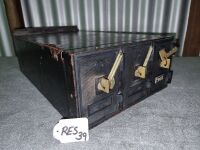 BANK OF 3 POST OFFICE BOXES WITH KEYS - CONDITION GOOD