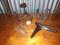 2 X 3 LEG LASTS, 3 X SINGLE COBBLERS SHOE LASTS (5 PAIRS) - CONDITION FAIR