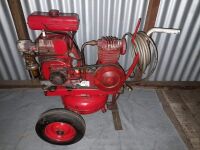 VINATGE CLISBY AUSTRALIAN MADE COMPRESSOR POWERED BY VILLIERS BALLARAT PETROL MOTOR - GOING - CONDITION GOOD - 3