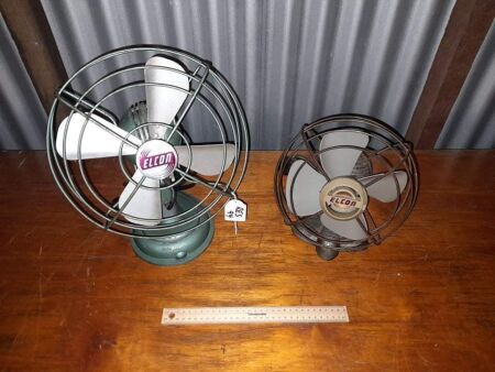 VINTAGE ELCON ELECTRIC FAN - 270 DIAMETER + VINTAGE ELCON ELECTRIC FAN - 230 DIAMETER - CONDITION FAIR