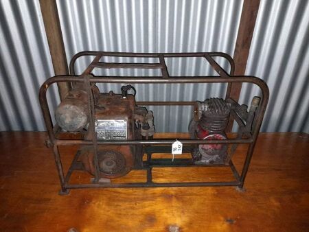 VILLIERS MOTOR DRIVEN CLISBY COMPRESSOR WITH ORIGINAL FRAME (HEAVY DUTY) - CONDITION FAIR