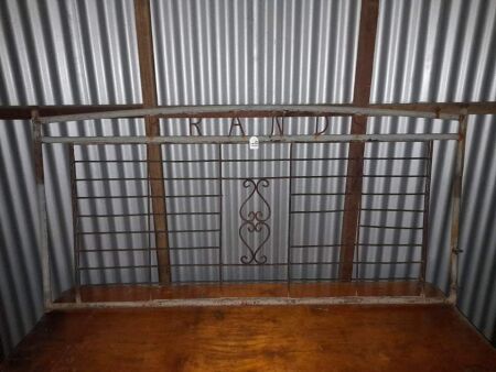 2 x ANTIQUE STEEL GATES BRANDS ABATTOIR NORTH ROCKHAMPTON - EACH GATE 1800 WIDE X 900 HIGH - CONDITION FAIR