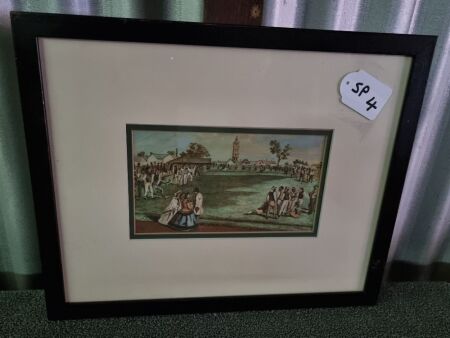 ENGLISH LAWN BOWLS PRINT (1880) - CONDITION VERY GOOD