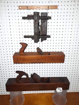 SELECTION VINTAGE TIMBER HAND PLANES - CONDITION GOOD